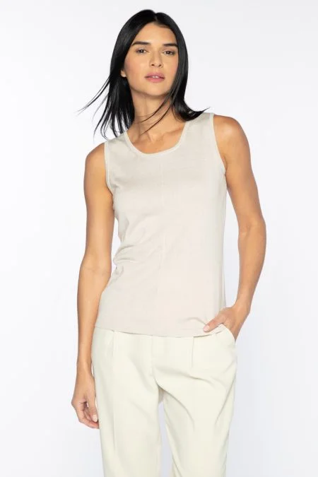 Budget Friendly Kinross Cashmere Seamed Tank