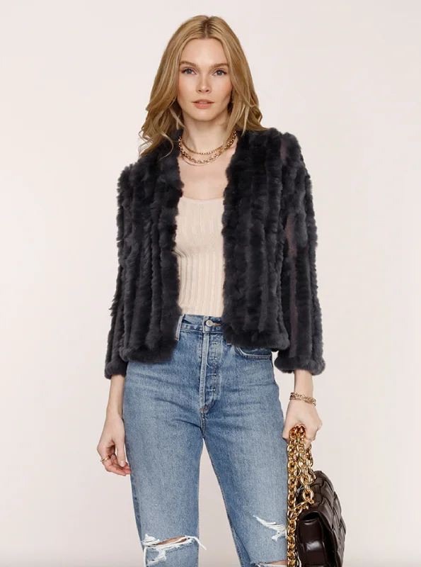 Holiday Glam Rosa Fur Jacket - Galaxy