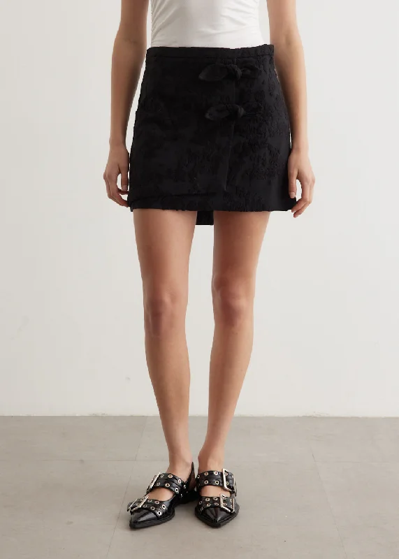 Elegant Ensemble Boucle Jacquard Suiting Mini Skirt