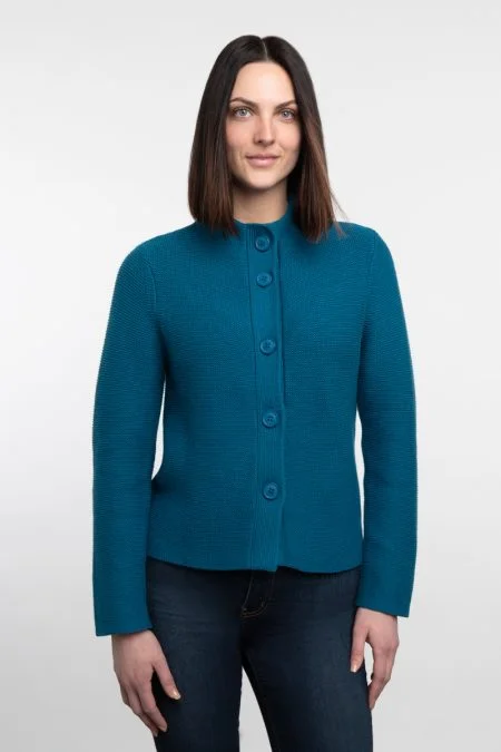 Special Occasion Wear Kinross Cashmere Buttoned Mock Cardigan