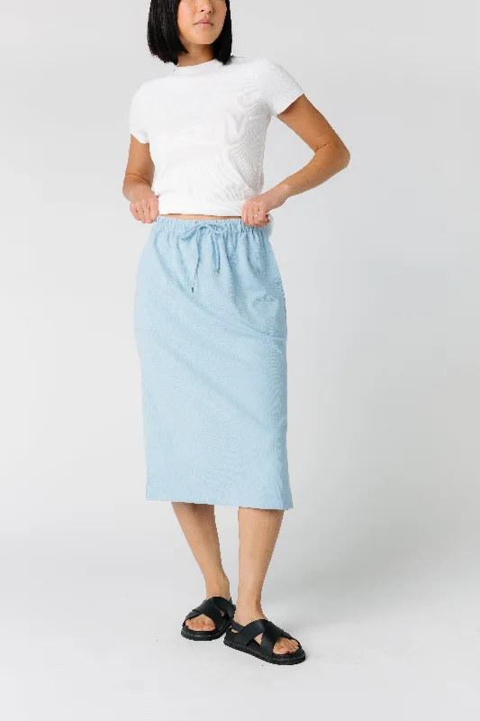 Seasonal Picks Brass & Roe Ribbed Drawstring Pocket Skirt - New Blues