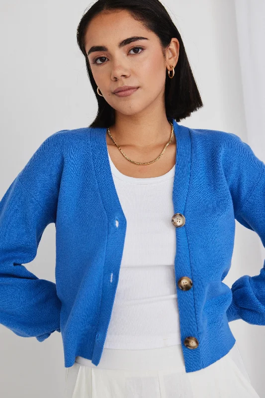 Hot Picks Agatha French Blue Fine Knit Cardigan