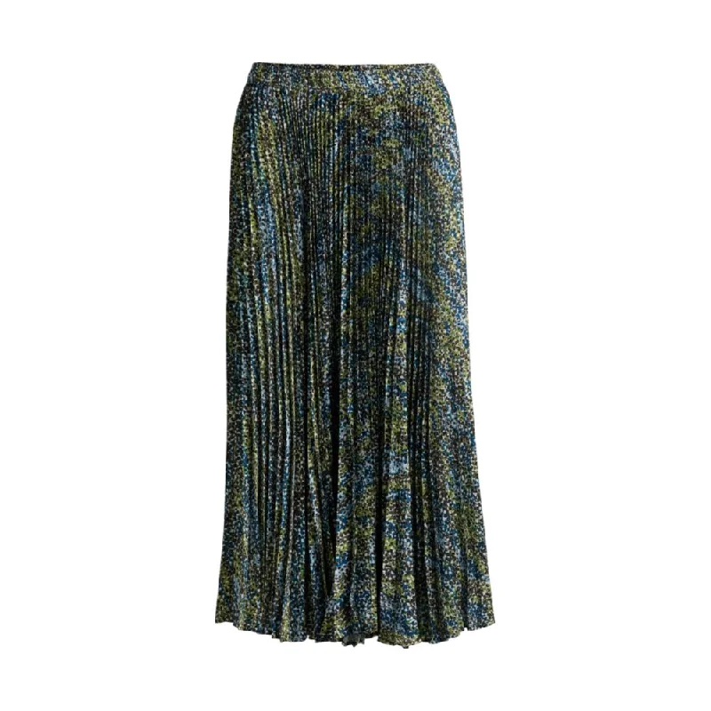 Trendy Women's Wear Midi-length skirt in printed plissé satin