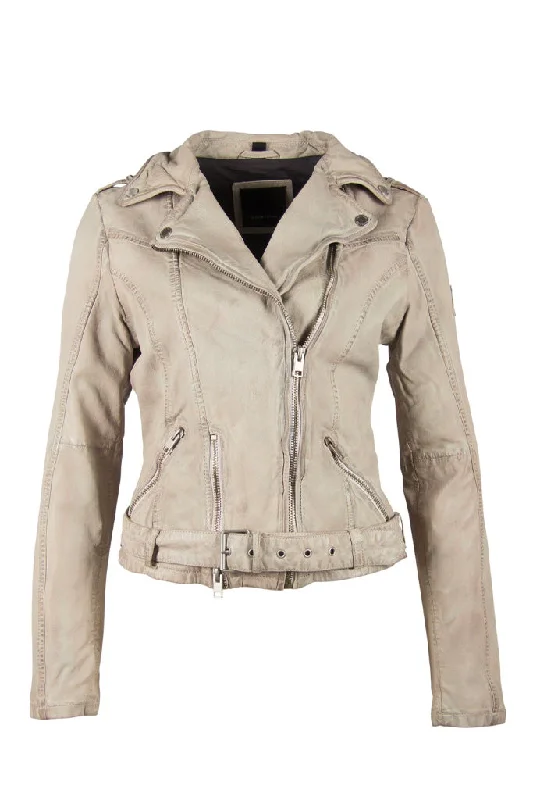 Comfort First Women's Wear Wild Leather Jacket - Stone