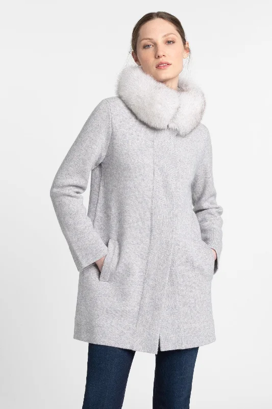 Best Sellers Kinross Cashmere Fox Fur Collar Swing Cardigan