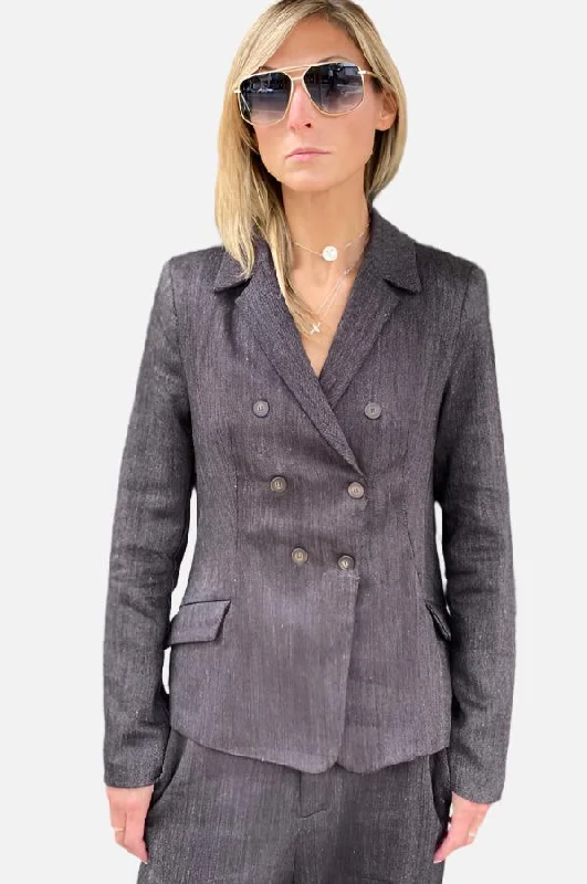 Chic Casual Style Suit Jacket - Brown