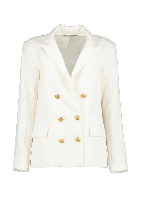 Trending Items Parker Double Breasted Blazer - Blanc