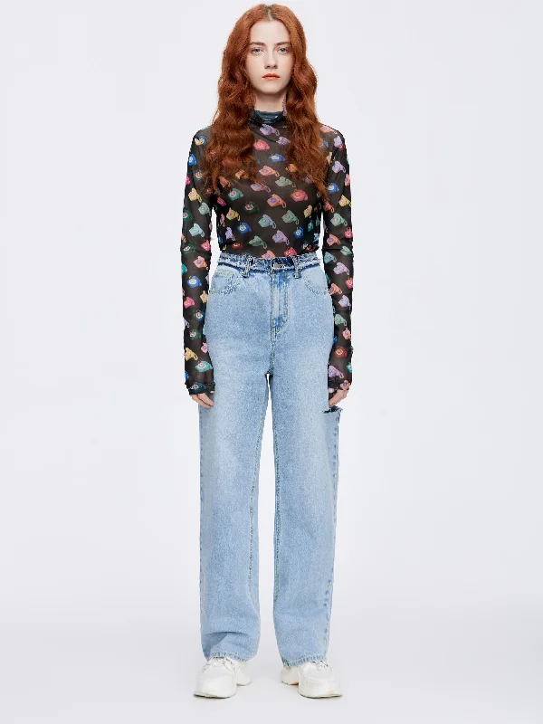 Bid Farewell To The Old Season 80's Cutout Jeans