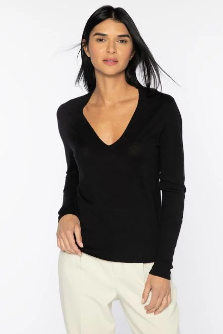 Stylish Spring Fashion Kinross Cashmere Deep Vee