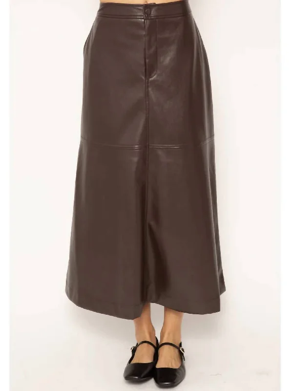 Trendy New Clothes Beatrix Vegan Midi Skirt In Brown