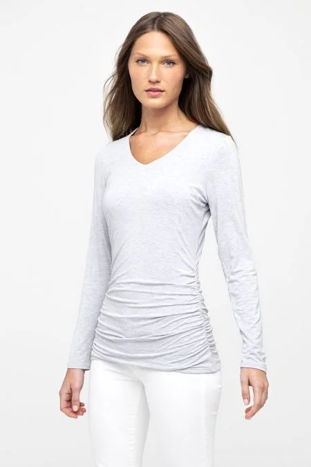 From Casual To Classy Kinross Cashmere Ruched L/S Vee