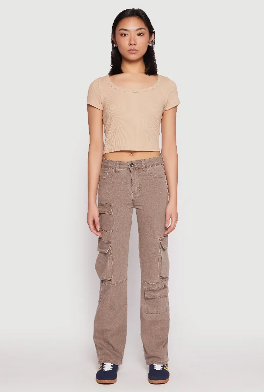 Relaxed Fashion VIP Straight Leg Cargo Pocket Jeans