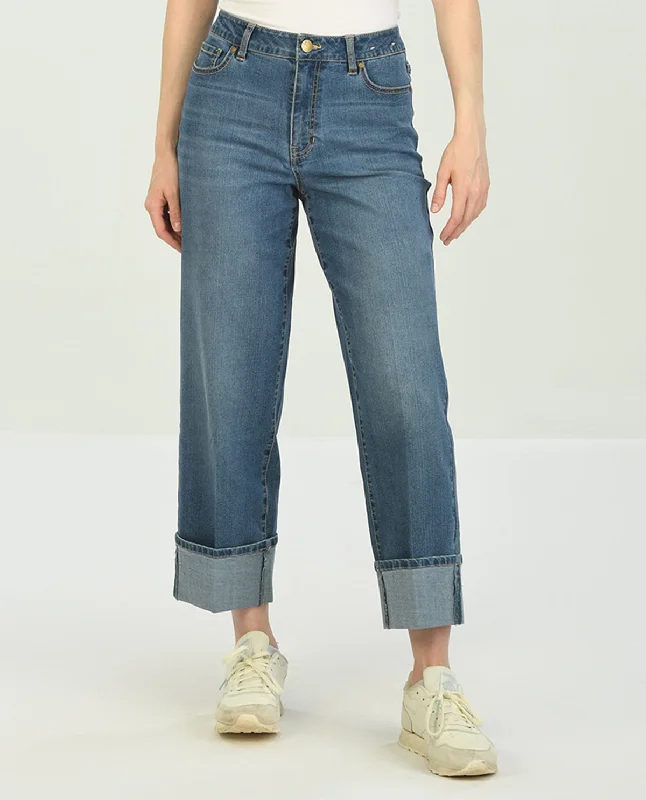 Last Chance Sale D Jeans Wide Leg Ankle Jean with Cuff