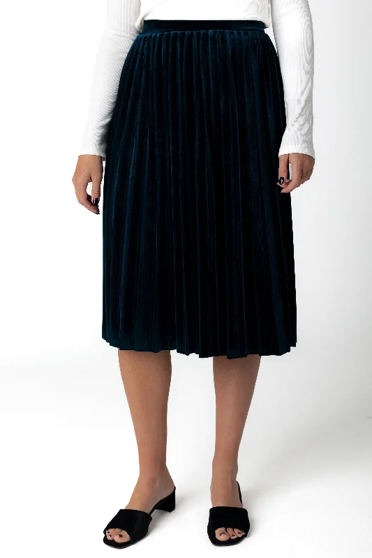 Hurry Before It's Gone Brass & Roe Velvet Pleated Skirt