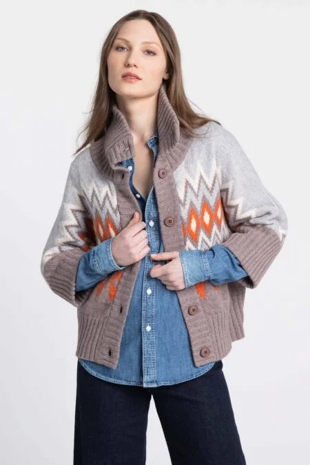 Trend Alert Kinross Cashmere Crop Cowl Alpine Cardigan