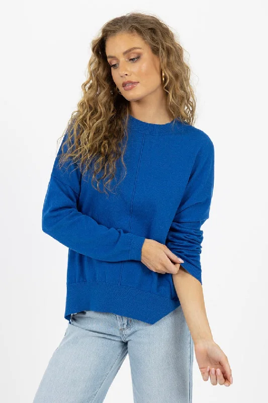 Comfortable Clothes Klara French Blue Knit Jumper