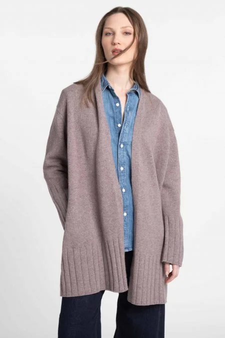 Cutting Edge Fashion Kinross Cashmere Easy High Rib Cardigan