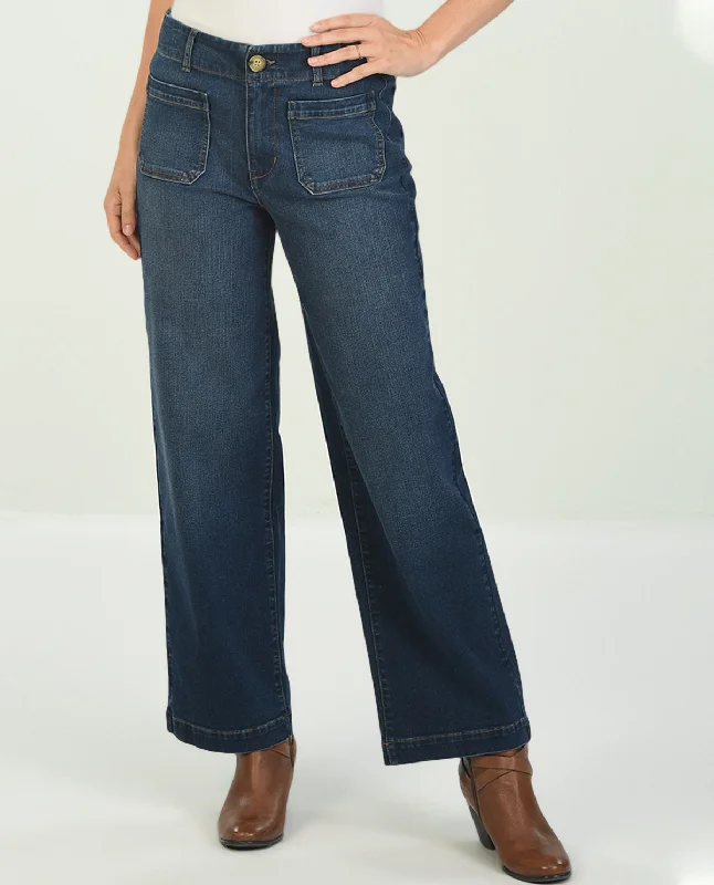 Grab Romantic Date - Night Styles Now D Jeans Patch Pocket Wide Leg Jean