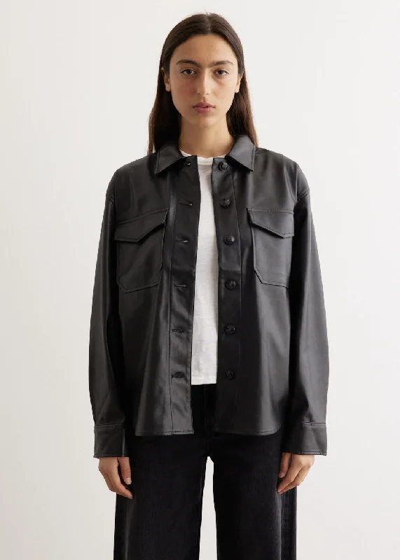 Fast Fashion Favorites Camilla Faux Leather Shirt Jacket