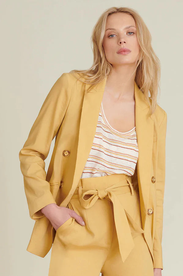 Stylish Savings Nisha Boyfriend Jacket - Vintage Yellow