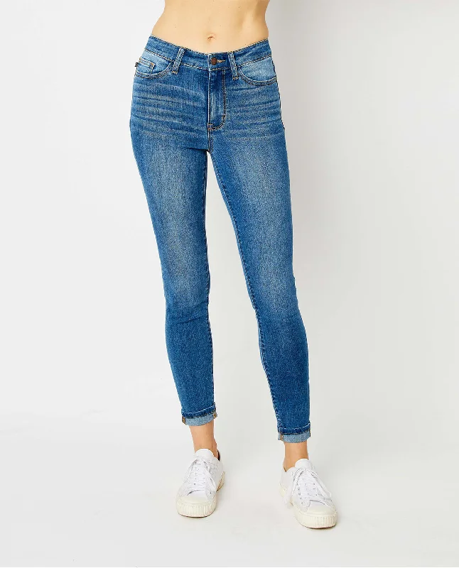 Fashion For Every Occasion Judy Blue High Waist Cuffed Hem Skinny Jeans