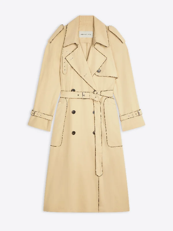 Day-To-Night Styles Trench coat with piping