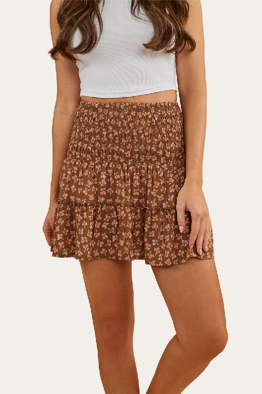 Trendsetter's Closet Posie Womens Mini Skirt - Toffee