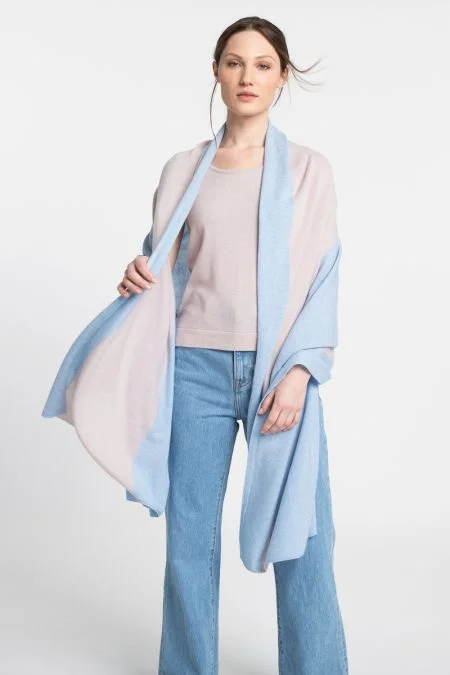 Holiday Glam Kinross Cashmere Colorblock Wrap