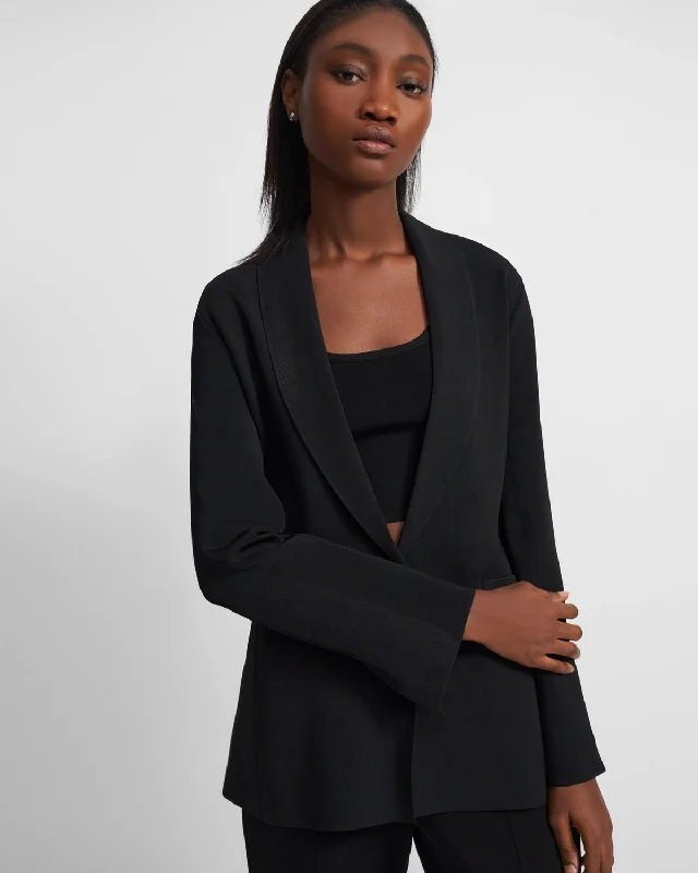 Wardrobe Upgrade Stretch Knit Etiennette Blazer - Black