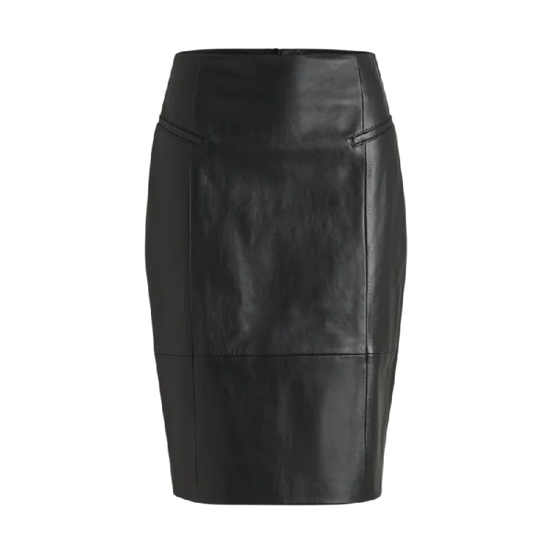 High End Women's Wear Pencil skirt in lustrous leather