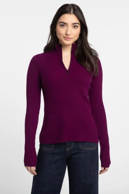 Buy More, Save More Kinross Cashmere Rib Zip Mock