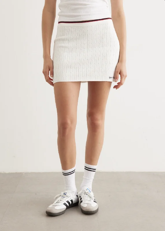 Redefining Women's Fashion Serif Logo Mini Cable Skirt