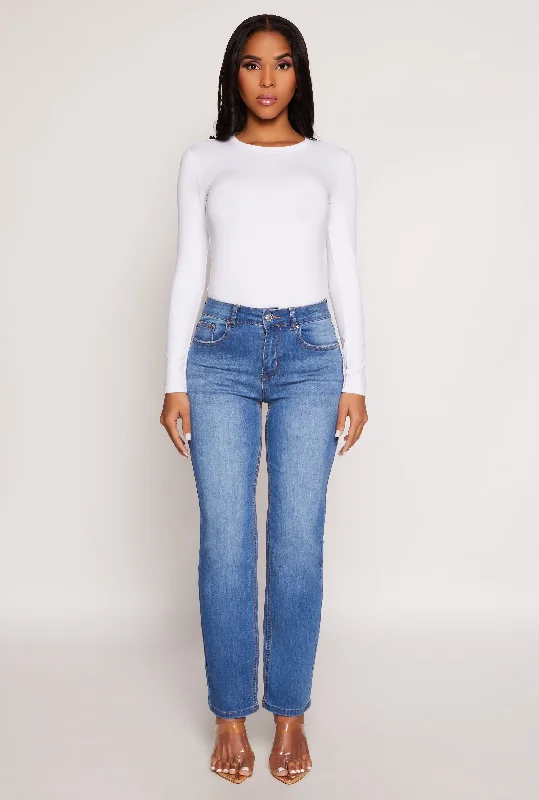 Seasonal Sale WAX Frayed Detail Straight Leg Jeans