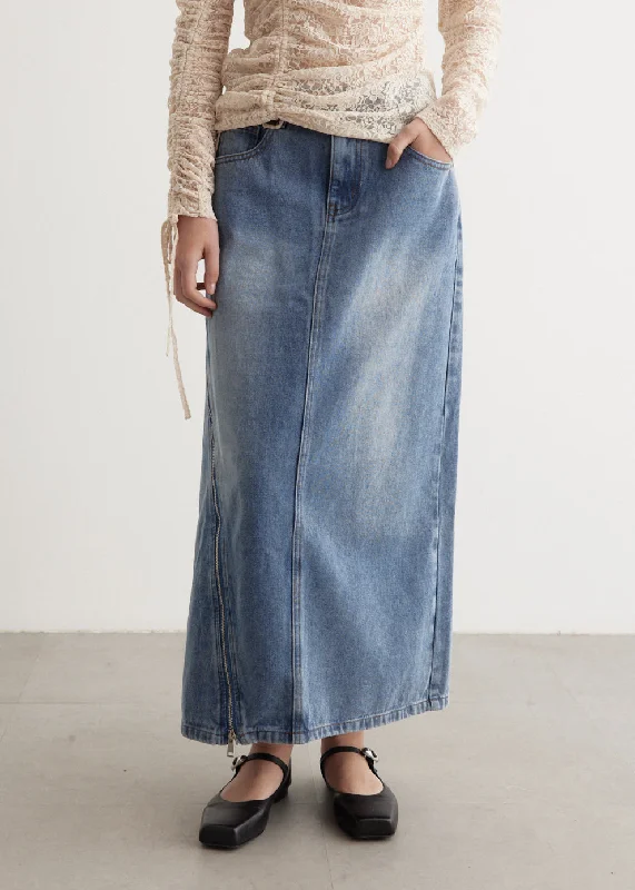 Latest Trends Zipper Denim Skirt