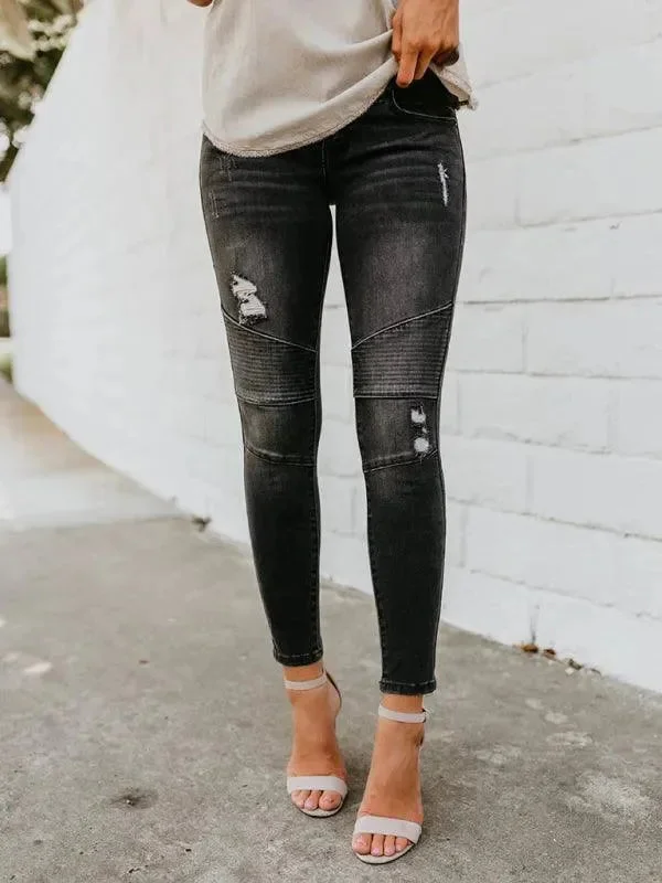 Latest Trends Women Biker Skinny Jeans