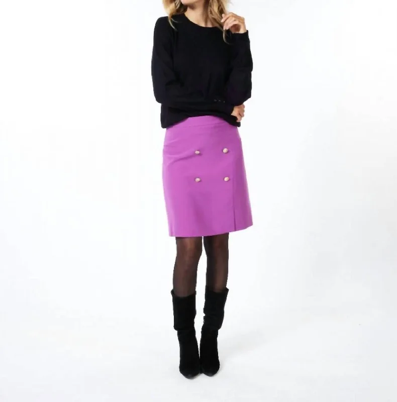 Eco Friendly Fashion Sale Button Detail Mini Skirt In Violet