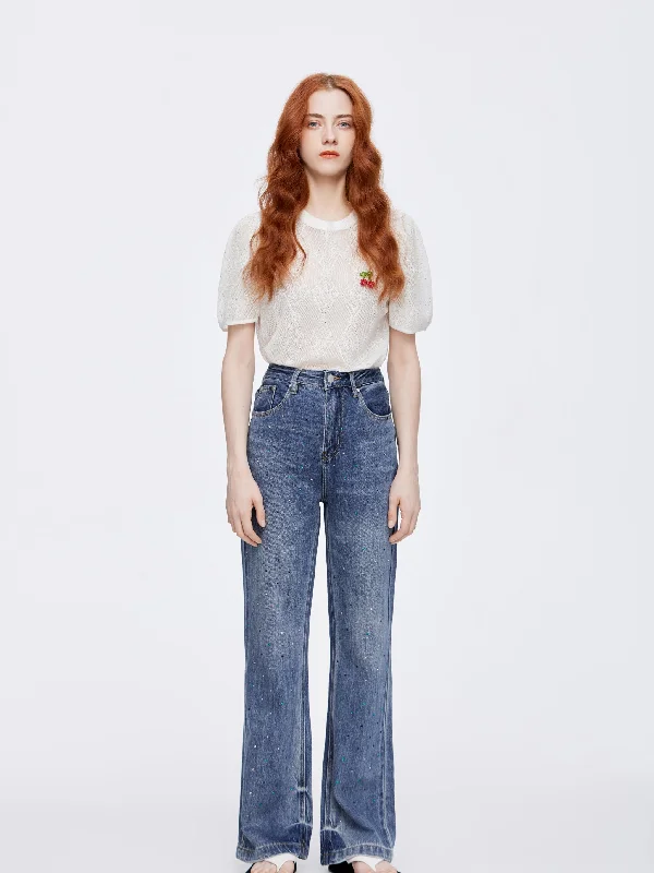 Exclusive Designer Collection High-Rise Loose 'Sparkle' Jeans