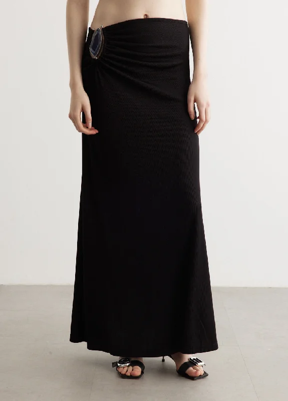 Sophisticated Cut Moodstone Ruched Skirt