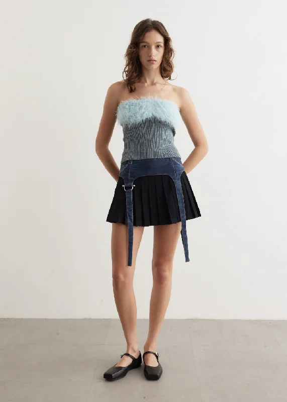 Comfortable Clothes Trompe L'oeil Mini Pleats Skirt