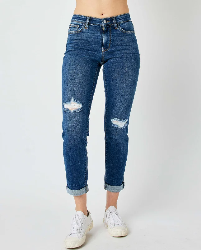 Special Occasion Wear Judy Blue Mid Rise Destroy Slim Jeans