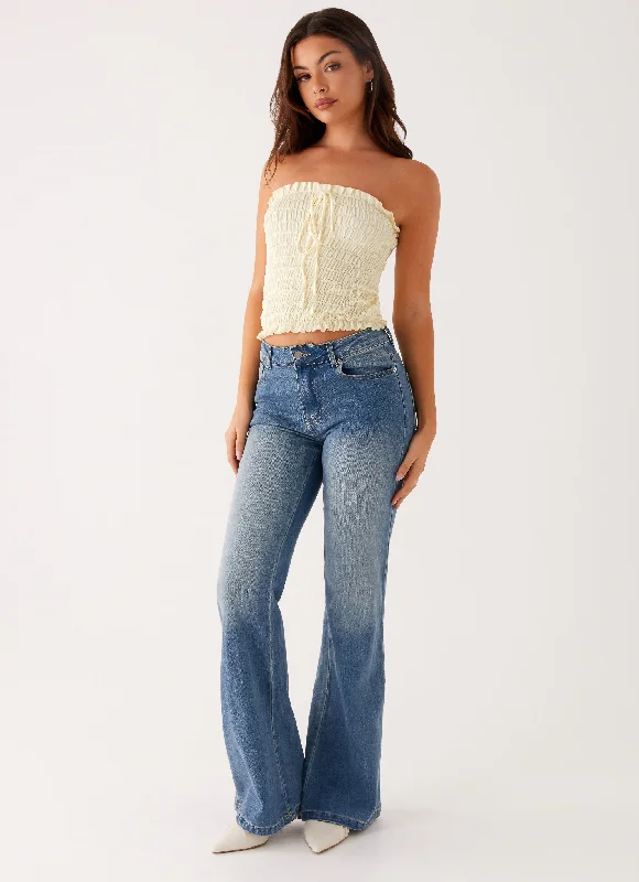 Classic Charm Tomi Bootleg Denim Jeans - Vintage Blue