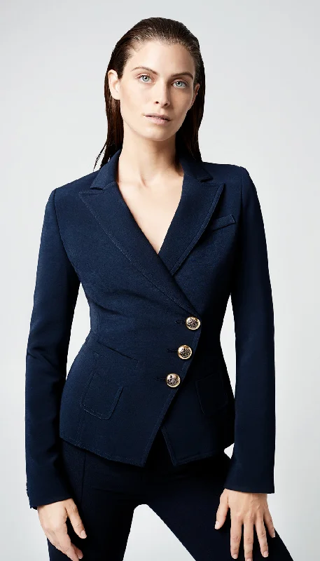 Stylish Statements Wrap Blazer - Navy