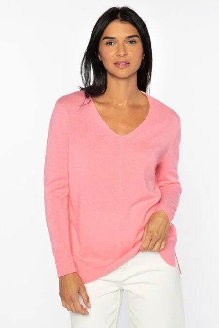 Trendy New Clothes Kinross Cashmere Hi Low Seamed Vee