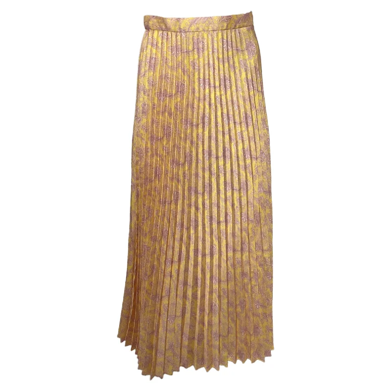 Mega Sale Sandro Pleated Misi Skirt in Yellow Polyester