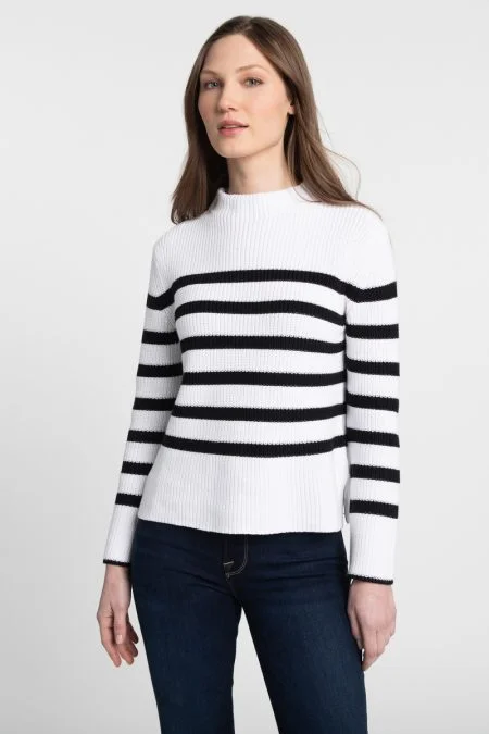 Fashion Forward Kinross Cashmere Striped Rib Funnel