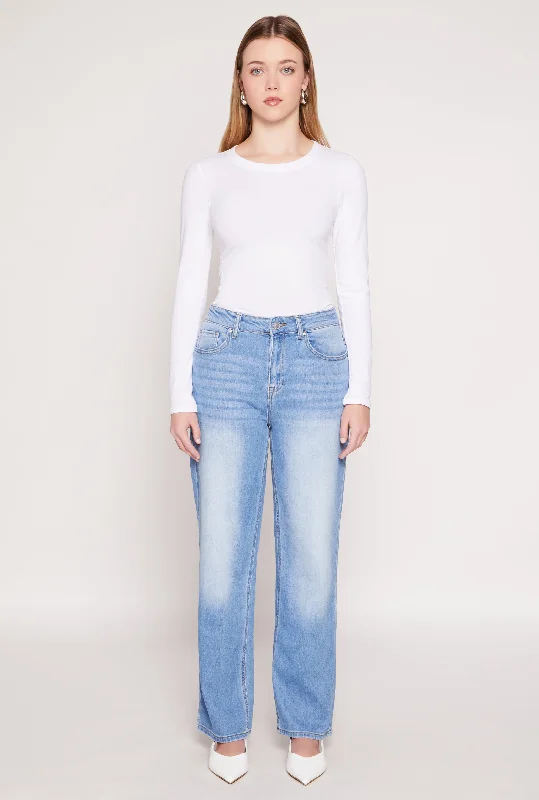 Elegant Contour WAX Whiskered Wide Leg Jeans