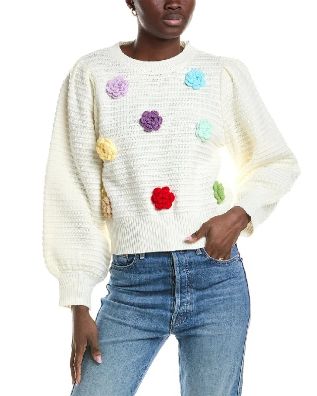 Luxury Comfort Gracia Floral Crochet Sweater