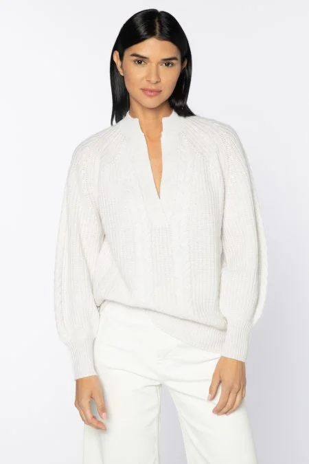 Trending Items Kinross Cashmere Cable Splitneck Crew