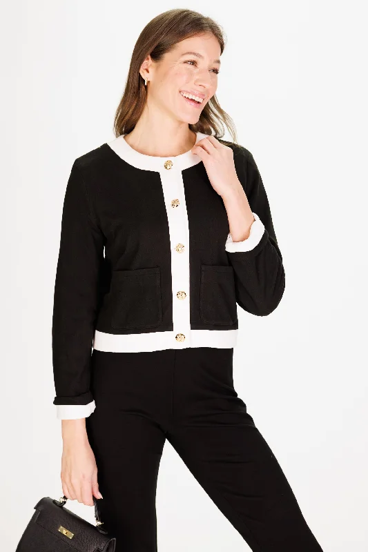 Trend Setting Threads Lalaine Lady Jacket in Black & Cream SuperSoft