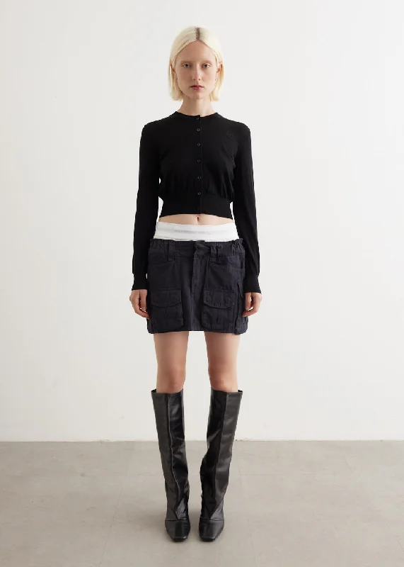 New Arrivals Pre-Styled Cargo Skirt With Logo Elastic